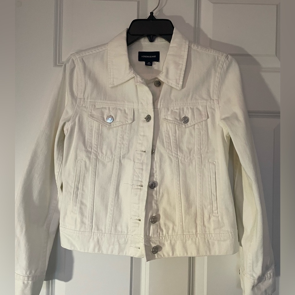 J Crew white denim jacket size XS